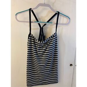Nike swim active top Xl stripes tank shirt black gray